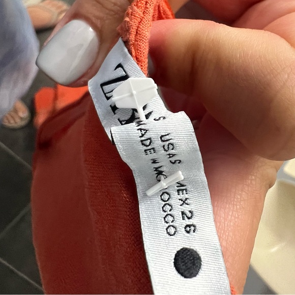 Zara Orange Sleeveless Linen Blend Maxi Sheath Dress Size Small - Picture 10 of 16